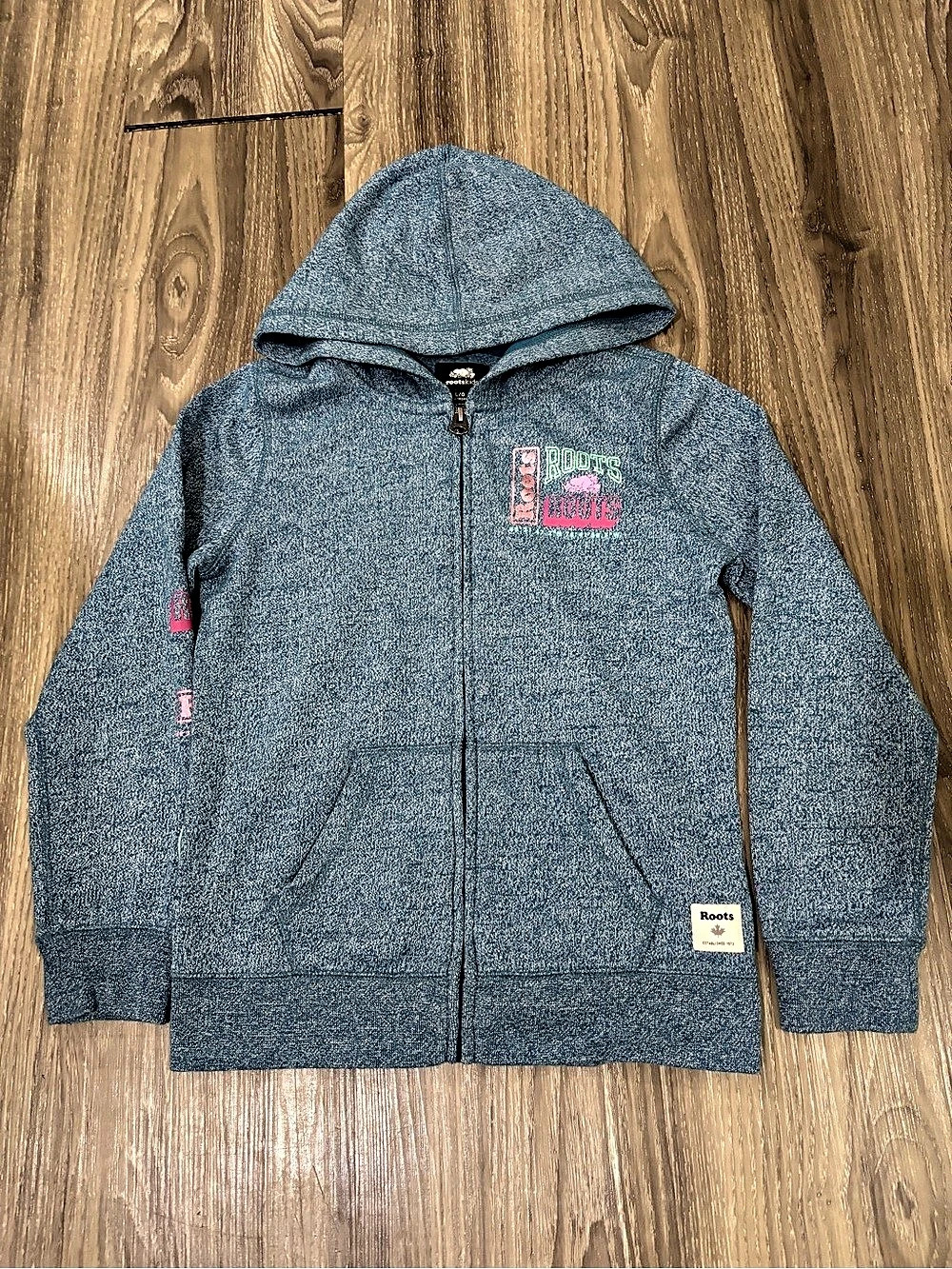Roots Kids Zip-Up Hoodie Blue Large